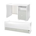 Bed TREND PLUS NEW white+milky green Variant A /teen bed; study desk&cupboard/